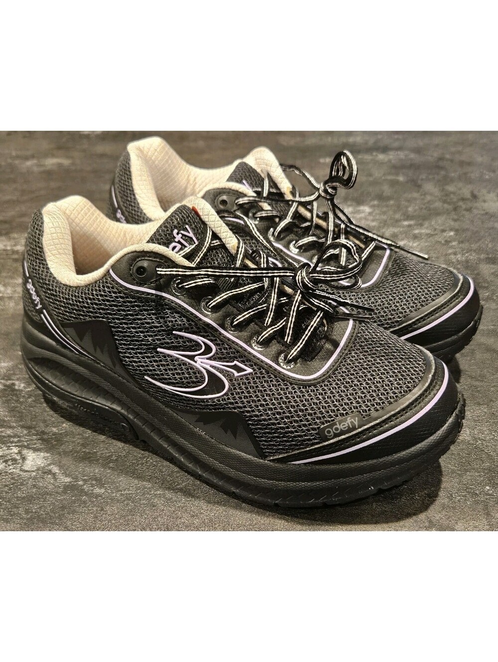 Gdefy Gravity Defyer Women's Trainers Shoes Size 9 Black Lavender
